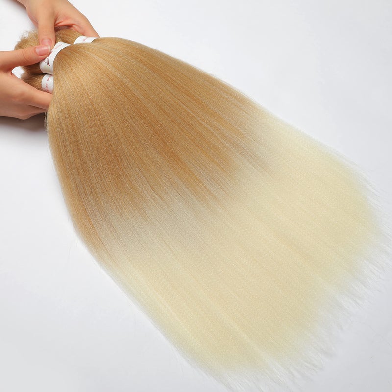 ShowCoco 8 Packs Pre-stretched Braiding Hair 26" Ombre Braiding Hair Hot Water Setting Synthetic Fiber Crochet Braiding Hair Ombre (26Inch,#27/613) - Image 5